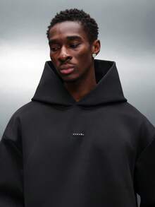 PLAYBOY X SUMWON Áo hoodie trùm đầu Essential thông thường Áo chui đầu cổ điển Áo nỉ lông cừu kiểu Pháp Trang phục thường ngày Mùa đông Mùa thu Mùa xuân Trang phục cơ bản Unisex Túi trước Trang phục hàng ngày - màu đen - Xem 3