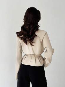 Firerie New Beige Three-Dimensional Pocket Belt Women's Thin Windbreaker Jacket Autumn Winter Clothes For Women - Beige - View 2