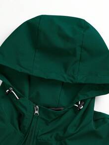 Manfinity EMRG 男士休闲拉链连帽户外风衣夹克，秋季，送给男朋友和丈夫的完美节日礼物 - 綠色 - 查看 3