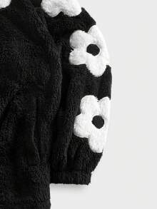 EASEVO Chaqueta de manga larga con forro polar bordada de moda para hombre de talla grande, otoño/invierno, estilo grunge - Negro - Ver 5