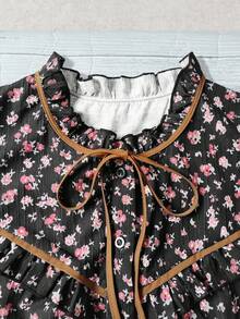 SHEIN LUNE CURVE Camisa elegante de gran tamaño para vacaciones de verano - Negro - Ver 5