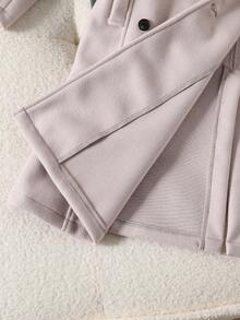 Oversized gewebte Windjacke für Tween Mädchen, Doppelreiher, klassisches einzigartiges Design, locker & bequem, geeignet für Herbst/Winter Alltag, Pendeln, Outdoor, Party, Fotoshooting, Einkaufen, Hochzeit - Grau - Übersicht 9