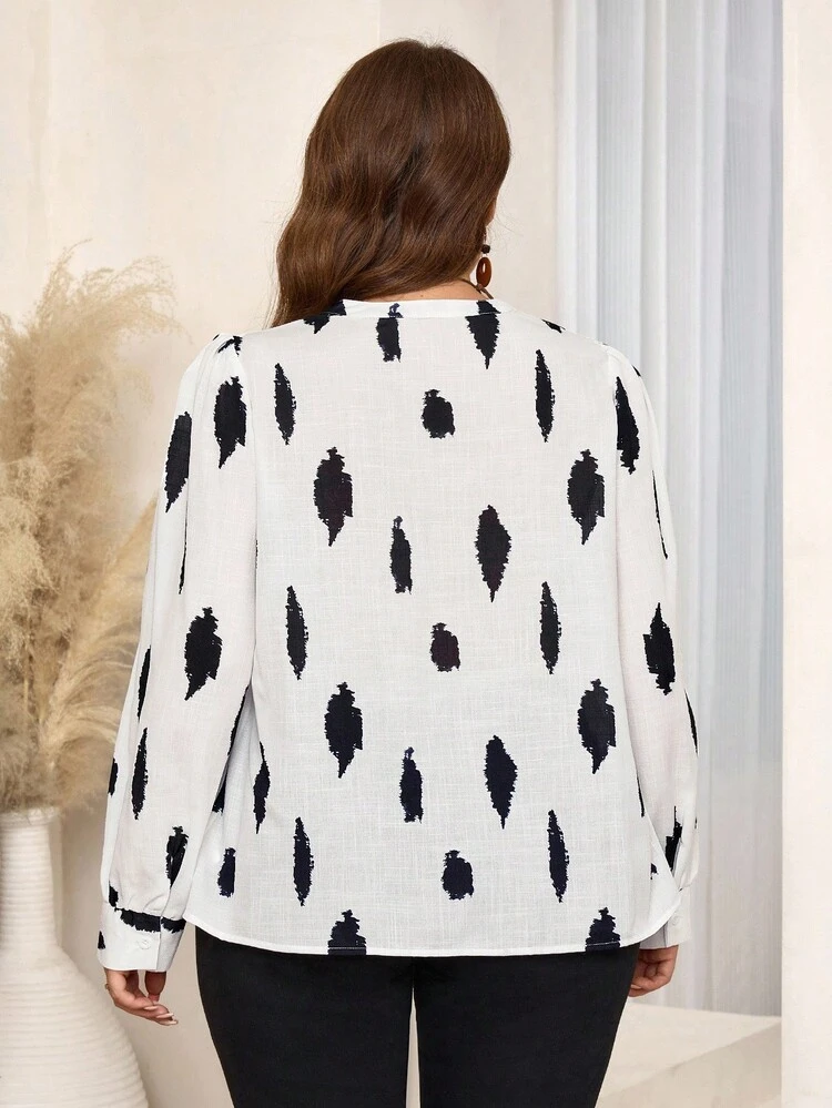 Plus Size Women Floral Print V-Neck Long Sleeve Loose Boho Blouse Fall Winter Country Style Country Concert