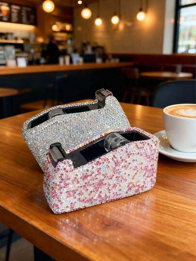 1 chiếc Diamond Series, Hộp đựng băng dính PVC đính đá sáng bóng, Dụng cụ cắt băng dính học sinh và trường học, Văn phòng phẩm để bàn đa năng di động, Nhiều màu sắc lựa chọn, Phụ kiện bàn làm việc, Nhãn dán bề mặt, Quà tặng tiệc sinh nhật ngày lễ, Nghệ thuật trang trí kim cương