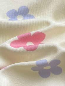 女婴波尔卡圆点图案蝴蝶结发带针织舒适柔软睡衣三件套，含长袖上衣和裤子，女婴睡衣套装