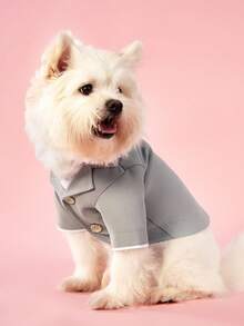 PETSIN 1pc Pet 2 In 1 Suit Jacket (Tie Not Included) - Grey - View 1