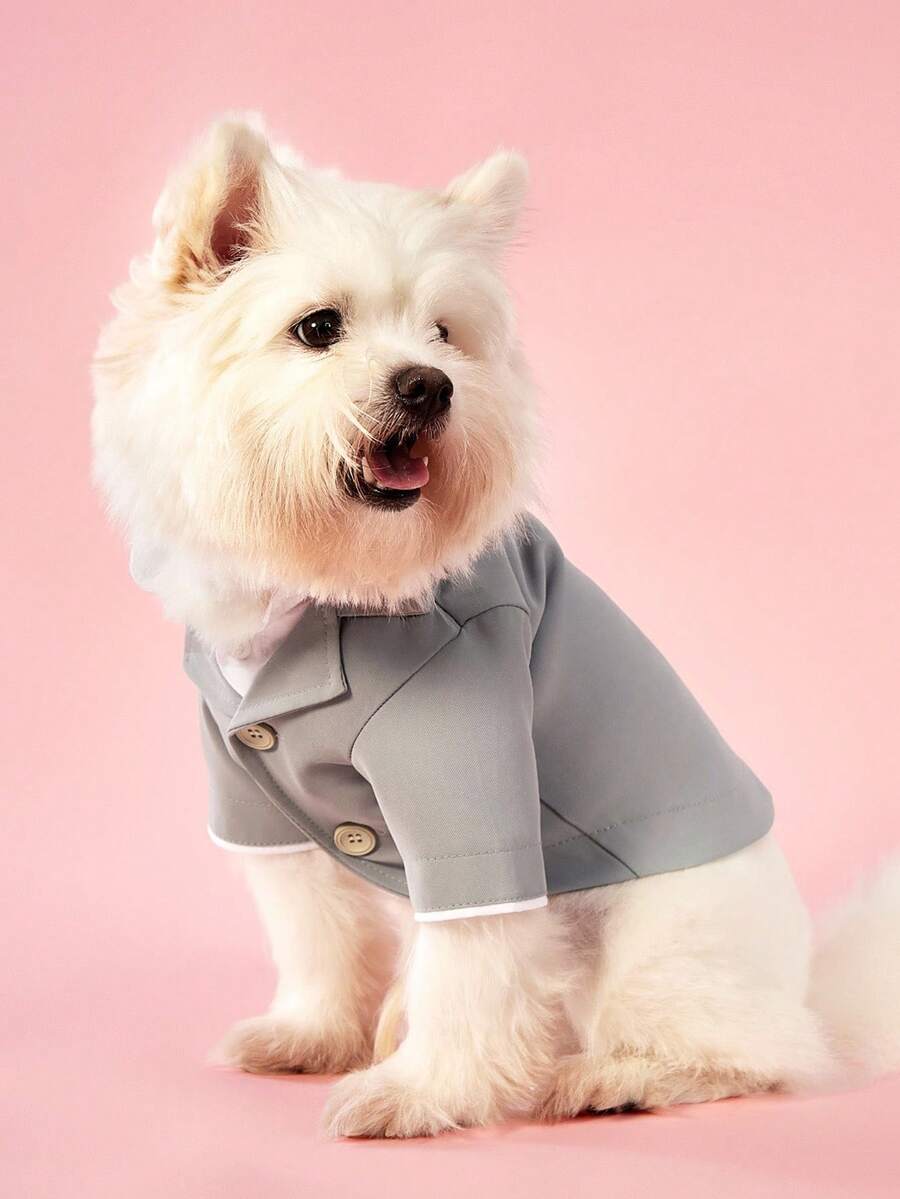 PETSIN 1pc Pet 2 In 1 Suit Jacket (Tie Not Included) - Grey - View 1