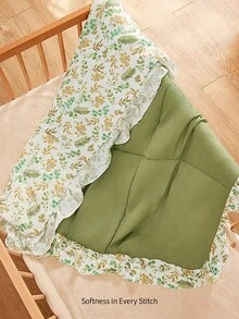 Cozy Pixies 2 Pieces Set, Crib Thickened Ruffle Flower 1 Pillow And 1 Blanket) - Multicolor - View 3