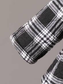 SHEIN 2 piezas Conjunto de traje a cuadros para niño pequeño, chaqueta y pantalones estilo caballero para bebé, conjunto de moda casual suave y cómodo, a cuadros clásicos en blanco y negro, ideal para salidas y fiestas, conjunto de moda para bebé niño, chaqueta a cuadros retro y pantalones casuales de moda, ¡gran regalo! Conjunto a cuadros para bebé niño, conjunto de 2 piezas para bebé niño, conjunto a cuadros para bebés niños, conjunto de invierno para bebé niño - Blanco y Negro - Ver 8