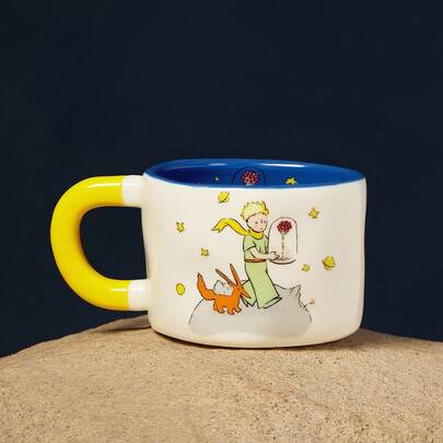 LE PETIT PRINCE X SHEIN 1 pieza Taza de cerámica, resistente al calor/frío, adecuada para el té de la tarde, apta para lavavajillas y microondas, puede contener jugo, café, leche, etc.
