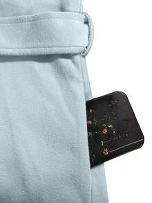 GlowEve 女士优雅双排扣长袖大衣，秋冬款 - 藍色 - 查看 3