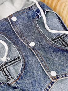 PETSIN 1pc New Hooded Harness Vest, Suitable For Small Dogs Like Poodle, Bichon Frise, Teddy, Spring/Autumn Pet Clothes - Blue - View 4