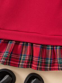 Firerie Kids Firerie Kids 女童红色卫衣拼接格子裙，复古时尚百搭，适合日常休闲穿着，也适合圣诞节、新年、圣诞派对、圣诞节等场合，是理想的圣诞礼物之选。 - 紅色 - 查看 8