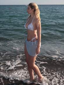 Turnttoni 印花三角杯比基尼泳裝附沙灘裙