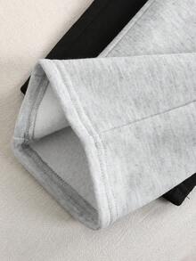 SHEIN Girlism 两件套少女休闲针织运动裤，撞色腰带，街头风，纯色针织宽松休闲运动裤，酷炫街头风，日常穿着，校园日常，休闲可爱，姐妹装，母女装，万圣节