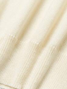 SHEIN 1 件女童熊印花长袖毛衣，休闲时尚，适合学校，适合秋冬季上衣 - 白色 - 查看 4