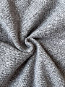 Franclia Suéter casual de mujer con mangas trompeta, cuello redondo, manga larga, con cuentas en el frente y lentejuelas en gris, elegante y estirado, adecuado para Halloween, Navidad, invitado de boda, viaje diario en otoño e invierno - Gris - Ver 8