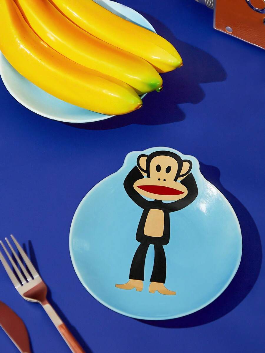 Paul Frank X SHEIN 1 件可爱卡通猴子图案餐碗，可微波炉和洗碗机清洗，可盛放意大利面、谷物和其他食物 - 彩色 - 查看 1