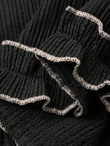 DAZY 青少年女孩松紧腰荷叶边下摆阔腿宽松休闲裤