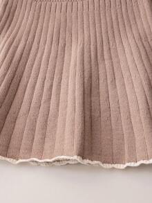 Souflis Souflis Young Girls 2 Pieces Knitted Set, Young Girl Cute Bow Sweater & Pleated Skirt Outfit, Winter