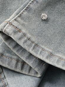 Dazy Plus Vintage Washed Elastic Fitted Flare Leg Jeans With Diamond Decor, Casual Denim Pants For Plus Size Women, All Season