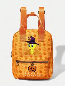 LOONEY TUNES X SHEIN 女童南瓜印花背包 - 橘色 - 查看 2