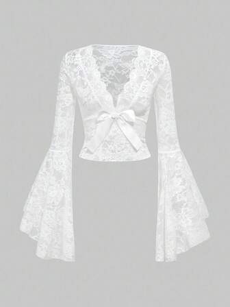 Goth ملابس علوية نسائي محتشم من الدانتيل والتنجيد والرقبة على شكل v مزين بسلسلة اللؤلؤ والورود والفيونكة على الطراز القوطي