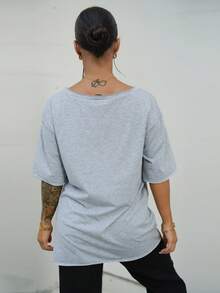 SAYEHFBABY Vintage Style Car Graphic Loose Casual T-Shirt For Women, Summer Back To School - Grey - View 6