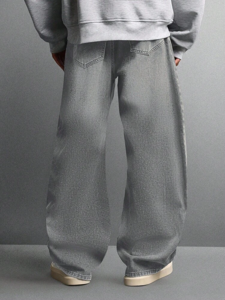 Barrel Fit Wide Leg Jeans