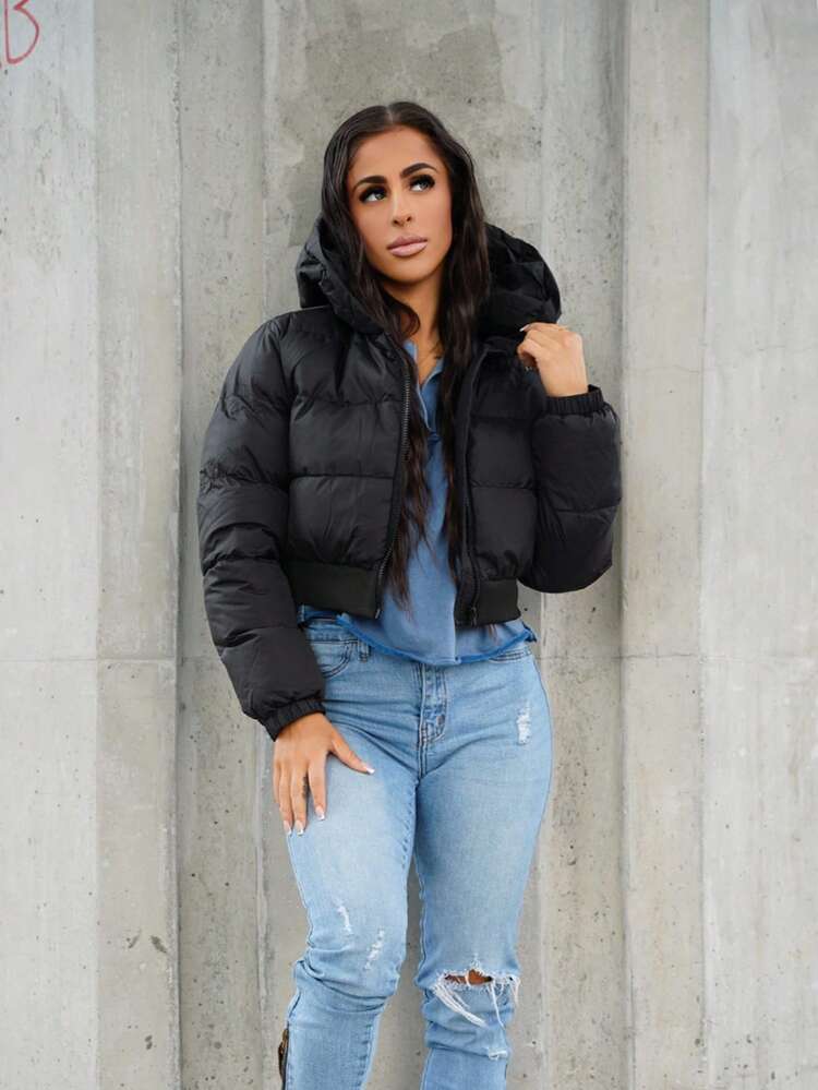 SAYEHFBABY Zip  White Coat - Black - View 4