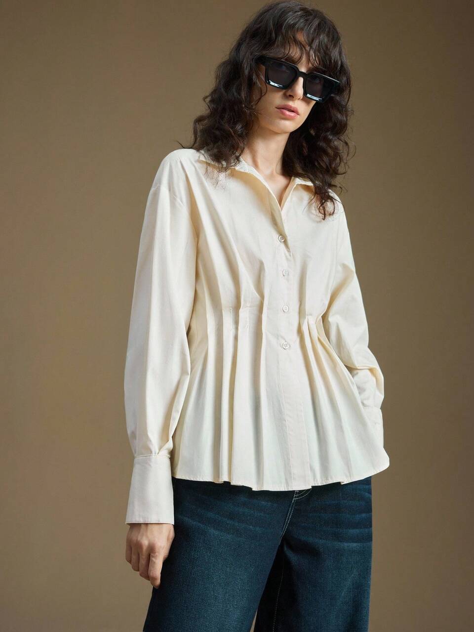 White 2025 New Women's Autumn Effortless Chic Everyday Blouse,Elegant Wedding Guest Top,Business Casual Woven Fabric Teacher Attire,Church,Night Out