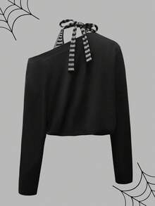 Rina Fox 2025 秋冬女装时尚二合一卫衣 - 黑色 - 查看 7