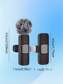 JMMO Professional Wireless Clip-On Lavalier Microphone - Compact USB-C Design For Smartphones And Laptops, Ideal For Video Recording, Live Streaming, Interviews And Vlogging, Includes Rechargeable Battery, Recording Microphone | Compact Clip-On Microphone | Beige Foam Windscreen, Wireless Mini Clip-On Lavalier Microphone System