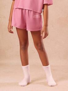 SUMWON Sweet Dreams Pajama Set Two Piece Wear Sleepwear Summer Lightweight Knit Matching Crop Top Shorts Set Comfy Cozy Sleepwear For Casual And Vacation - Purple - View 4
