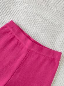 秋冬款女童字母花卉印花长袖毛衣和针织裤休闲套装 - 彩色 - 查看 6