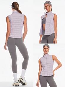 GLOWMODE Chill Flex 柔软保暖 Chill 无缝弹力反光防羽绒修身羽绒背心秋冬户外日常休闲 - 薰衣草薄霧色 - 查看 9