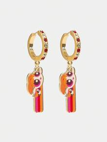 THE POWERPUFF GIRLS X SHEIN 女士耳钉 - 金色 - 查看 1