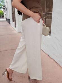 Durrani Popal Women's Casual Versatile Solid Color Wide Leg Pants