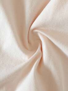 SHEIN 新生儿纯白色简约优雅长袖全长连体裤家居服 - 杏色 - 查看 6