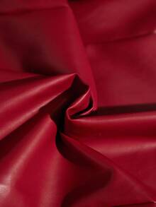 Aveloria Modichic 红色皮革拼接长款束腰夹克，复古优雅风格，适合秋冬季通勤和约会穿着，系带设计凸显身材。 - 紅色 - 查看 7