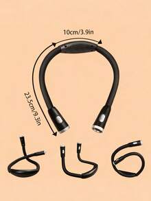 1 pieza Luz colgante de cuello LED con luz de lectura recargable por USB/modelo a batería, luz de protección ocular para estudiantes, luz para libro, luz portátil para correr de noche al aire libre, luz de trabajo creativa - 3 colores - Ver 6