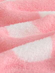 Cozy Pixies Bộ áo liền quần dài tay cổ tròn lót ấm họa tiết chấm bi hình trái tim cho bé gái sơ sinh, bộ đồ ngủ liền thân cho bé gái sơ sinh, quần áo cho bé sinh đôi sơ sinh. - Hồng - Xem 3