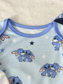 3pcs Newborn Baby Cute Rabbit Full Print Romper Set, Comfortable Home Outfit, Spring/Autumn Baby Bunny Print Romper Newborn Clothes Unisex Newborn Cotton Clothes Newborn Baby Boy Romper Long Sleeve Long Pants Romper