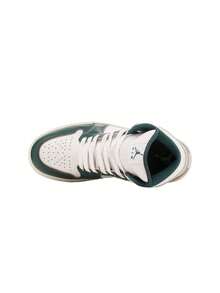 Nike Air Jordan 1 Mid SE Men's Sneakers Green FQ7720 - White/Sail/Neutral Grey/Oxidized Green - View 3