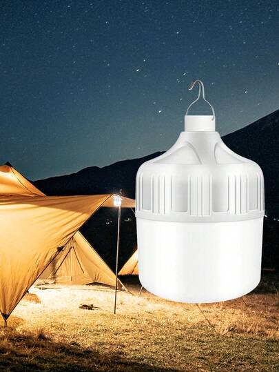 户外 USB 充电手电筒，LED 灯泡，便携式灯笼夜灯，带挂钩的高亮度灯，适用于应急、探险、露营、钓鱼