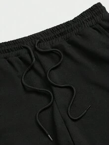 EURMUSE Men Letter Printed Regular Hoodie Set - Grey - View 4