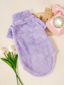 PETSIN Pet Cat Sweater Clothing, 5 Colors Available, Warm, Solid Color, Soft, Polar Fleece, Skin-Friendly,Suitable For Sphynx Cats & Small Dogs, Autumn/Winter - Purple - View 1