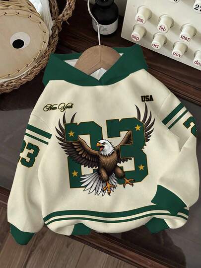 Slaydiva 女士外出上衣/浅绿色卫衣/浅绿色上衣/女士秋季服装/女士冬季服装/Y2K服装/街头服饰/返校季/休闲街头风/嘻哈风/女士休闲街头印花卫衣/23号老鹰图案，圣诞节