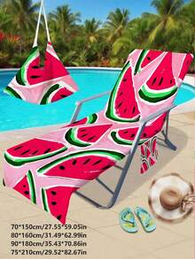 1pc Foldable Beach Chair Cover That Can Be Folded Into A Tote Bag, With Side Pockets To Hold Glasses And Phones. Suitable For Beach Chairs, Towels, Swimming Pools, Hotels, Easy To Carry, Soft, Absorbent, Essential For Bathroom, Vacation, Beach, Swimming, Fitness, Multi-Purpose Towel - Multicolor - View 20