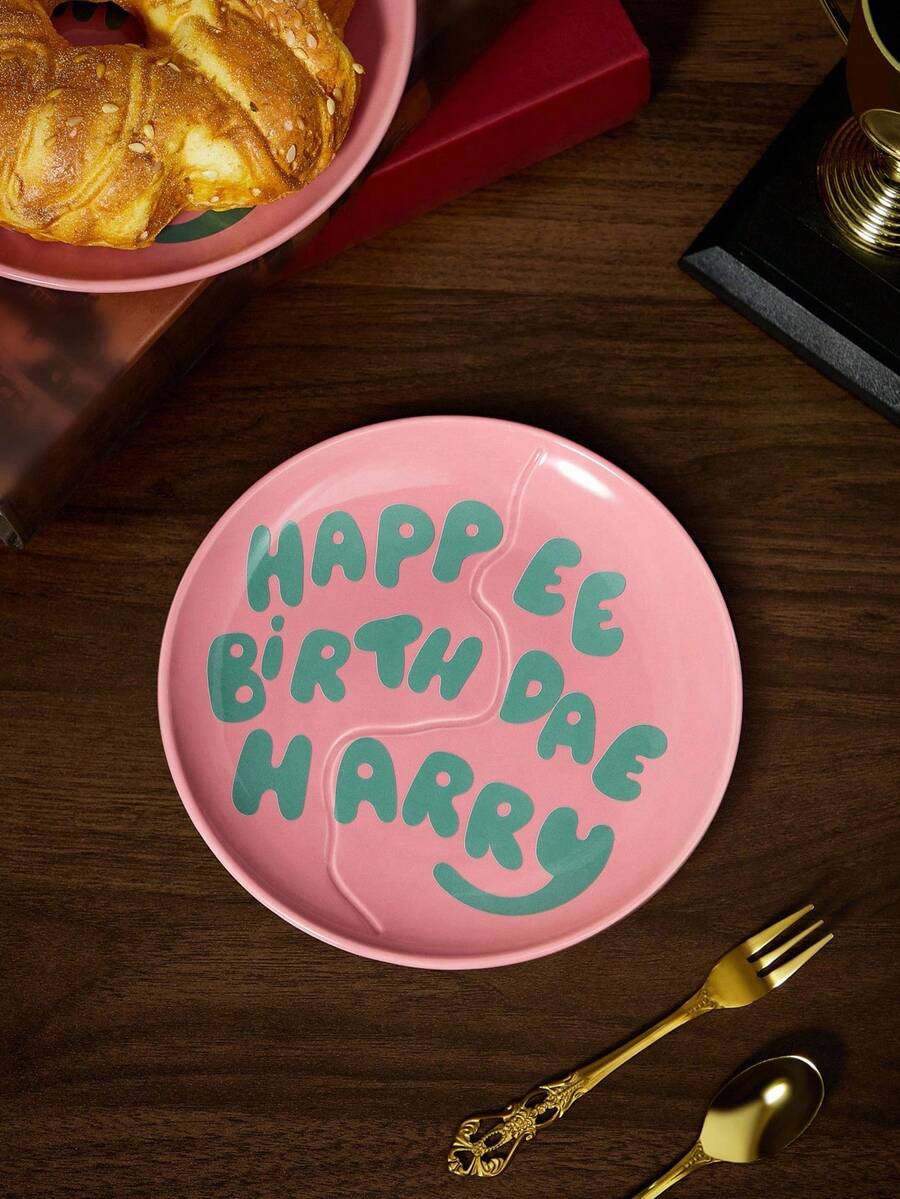HARRY POTTER X SHEIN 1pc Harry Birthday Cake Plate, Heat-Resistant, Can Hold Cake, Fruits & Food, Dishwasher & Microwave Friendly, Suitable As Gift